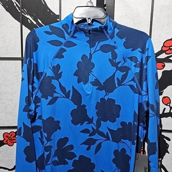 G/FORE Tonal Floral Luxe Quarter Zip Mid Layer Pullover Sweatshirt Small New - Picture 4 of 11